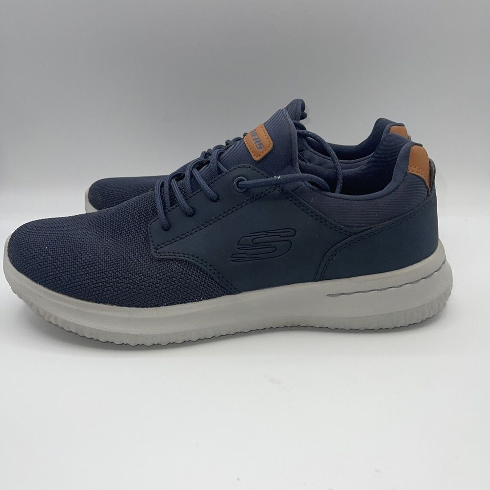 Skechers Men's Delson Air-Cooled Memory Foam Sneakers - Navy,‎ Size 8